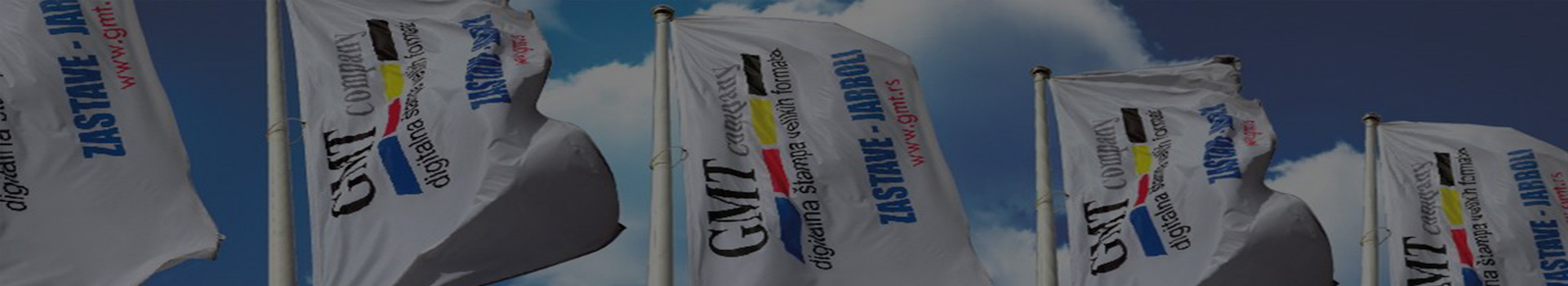 Business flags with a logo